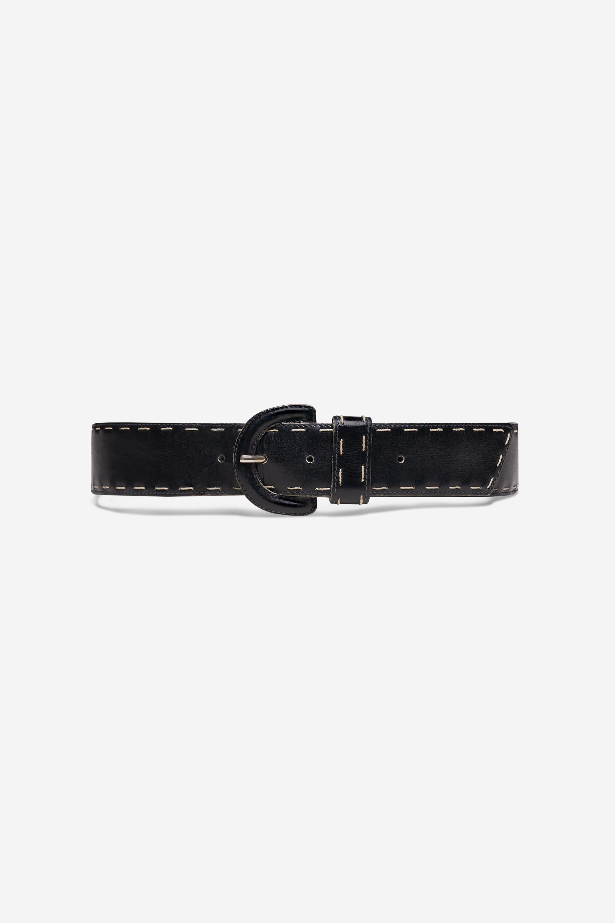Prada black leather belt