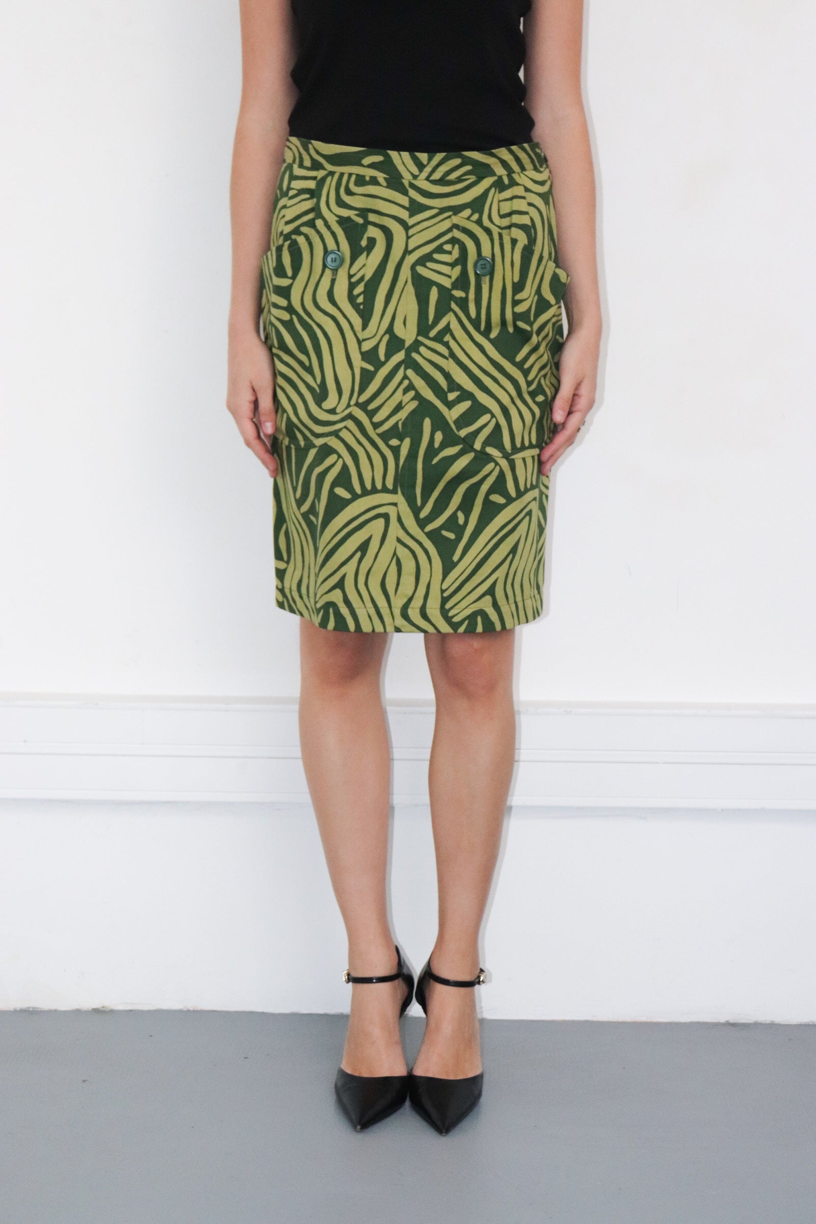 Khaki Skirt Yves Saint Laurent